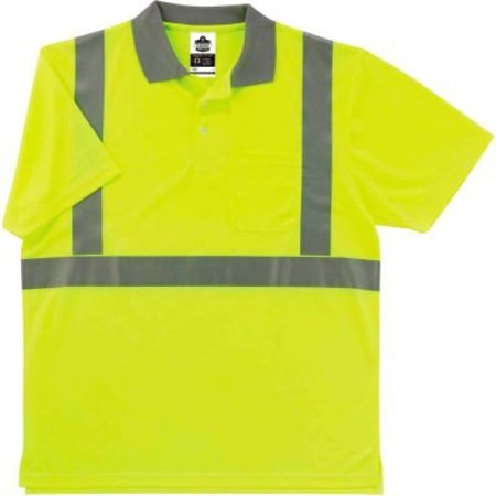 ERGODYNE GloWear 8295 Class 2 Polo Shirt, Lime, XL 21645